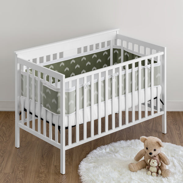 Diamond Tuft Hunter Green Collection Sweet Jojo Designs + BreathableBaby Breathable Mesh Crib Liner alternate view