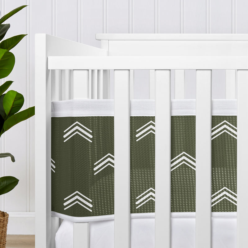 Diamond Tuft Hunter Green Collection Sweet Jojo Designs + BreathableBaby Breathable Mesh Crib Liner