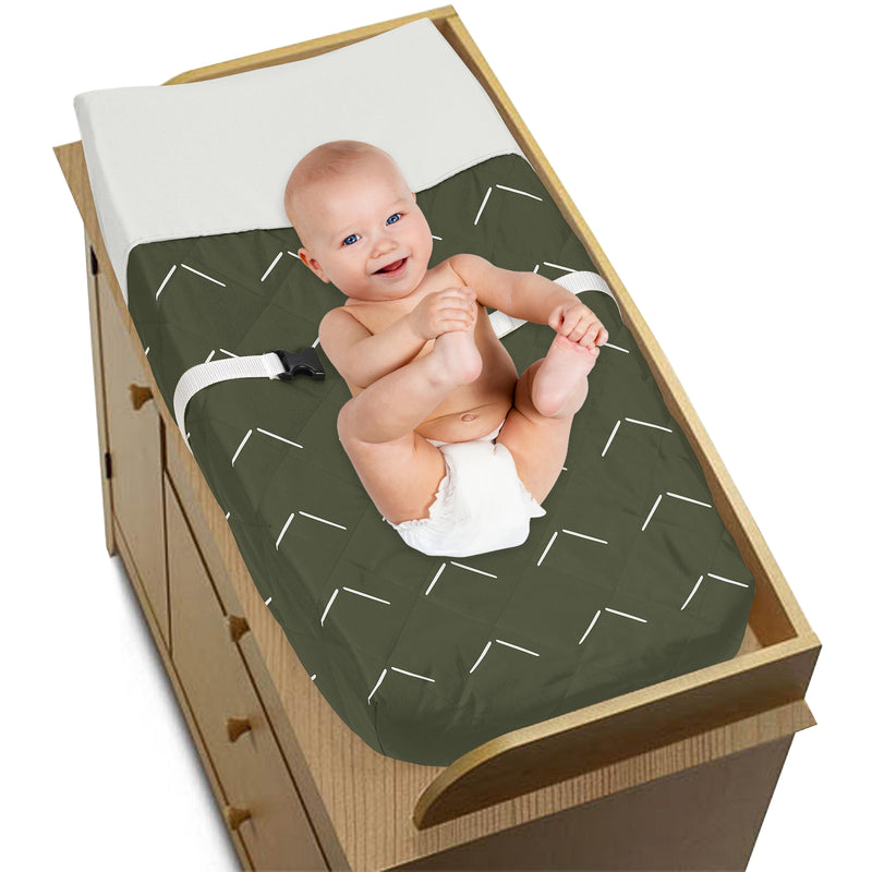 Diamond Tuft Hunter Green Collection Changing Pad Cover