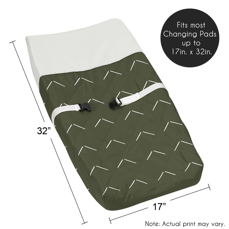 Diamond Tuft Hunter Green Collection Changing Pad Cover