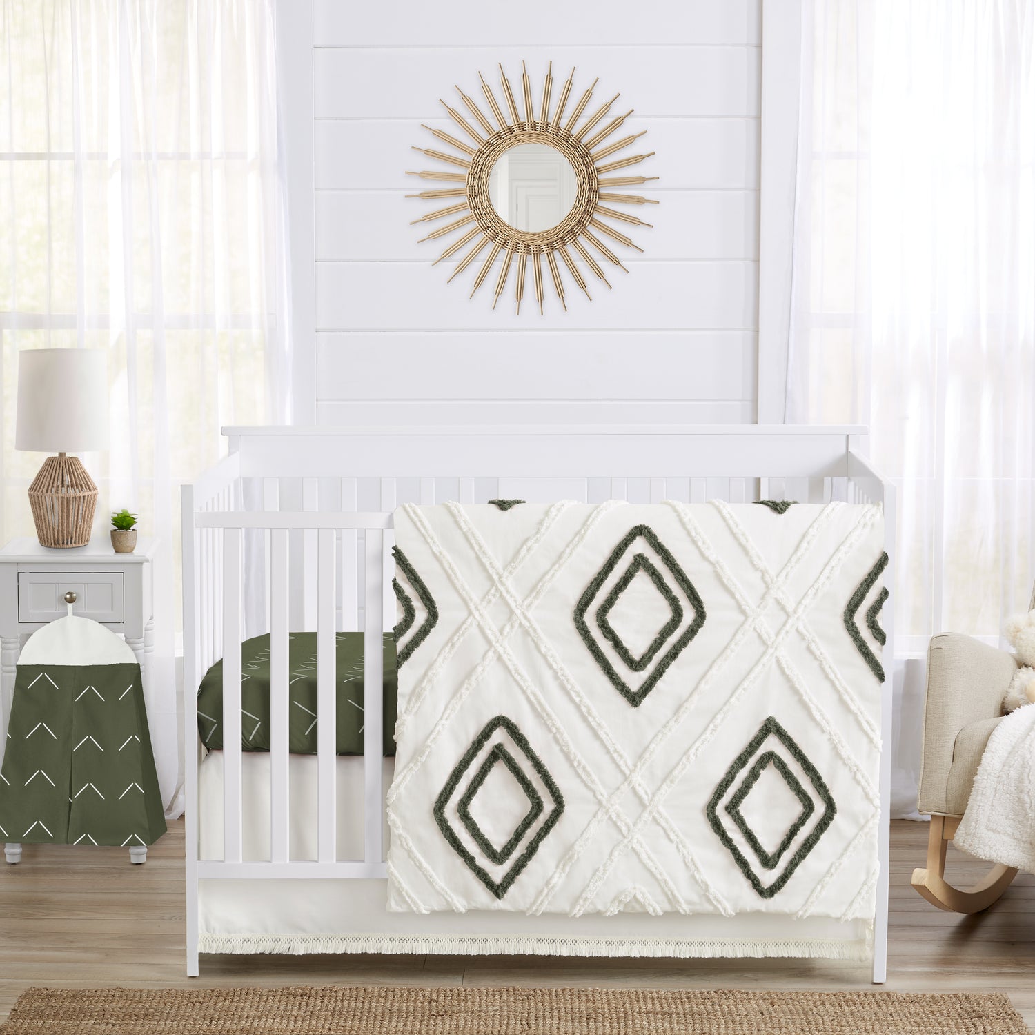 Diamond Tuft 4 Piece Crib Bedding