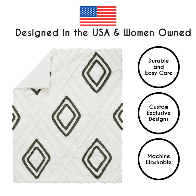 Diamond Tuft 4 Piece Crib Bedding