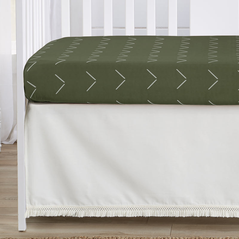 Diamond Tuft Hunter Green Collection Sweet Jojo Designs 6 Piece Crib Bedding + BreathableBaby Breathable Mesh Liner
