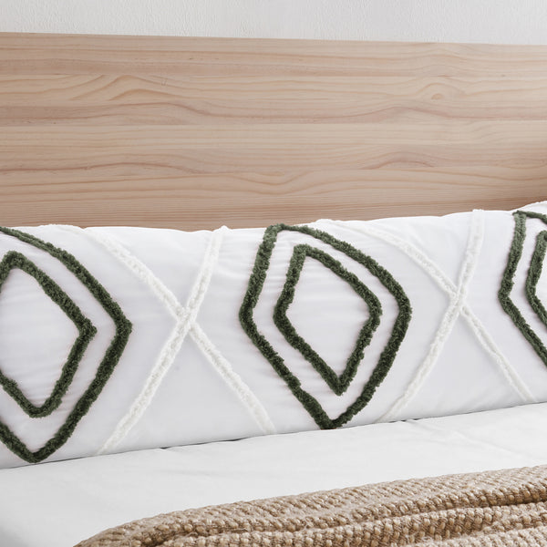 Diamond Tuft Hunter Green Collection Body Pillow Cover Case alternate view