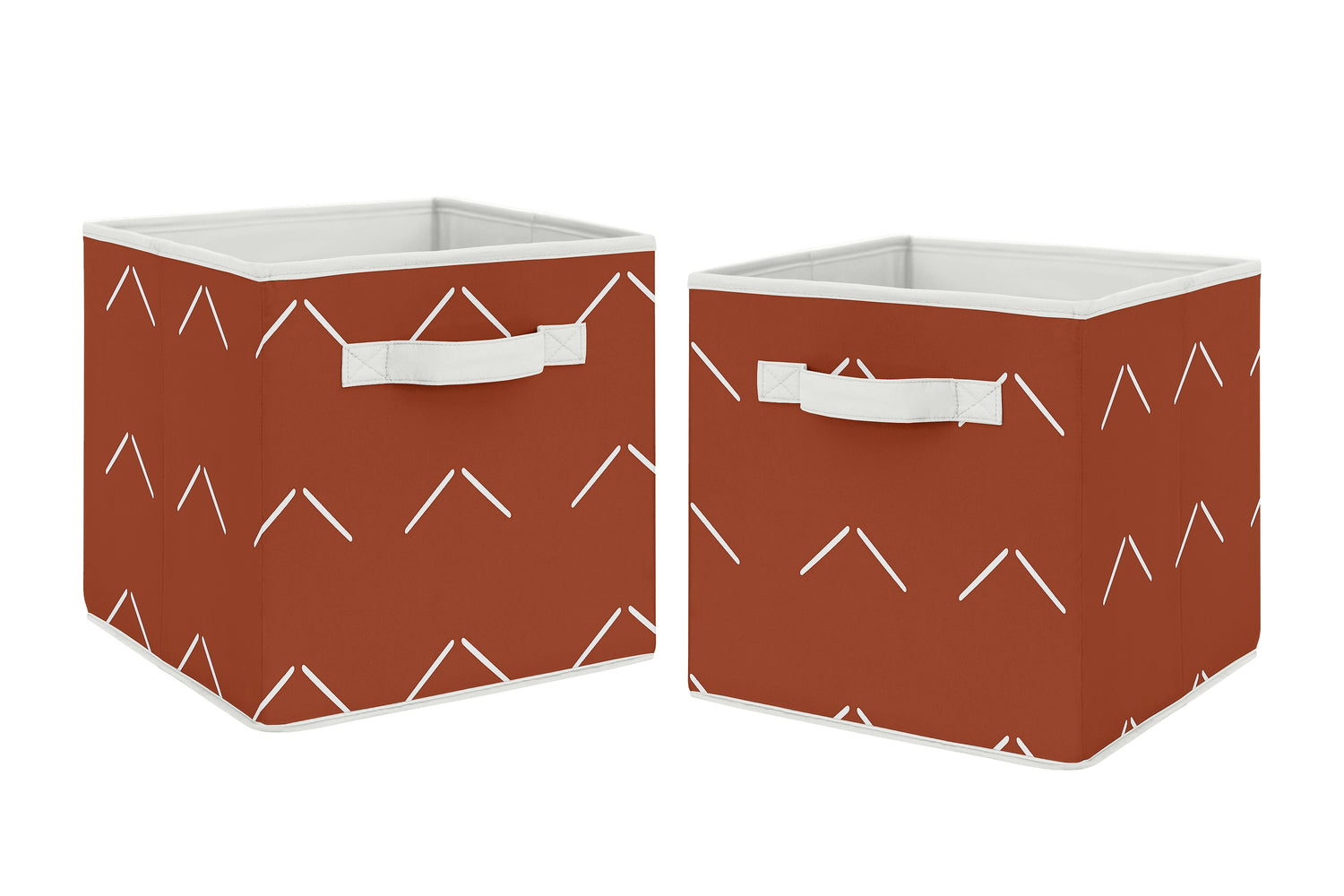 Diamond Tuft Orange Collection Arrow Print Foldable Fabric Storage Bins