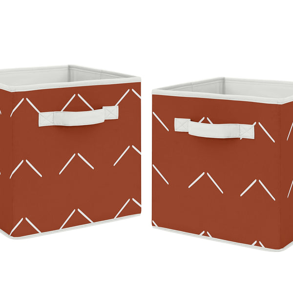 Diamond Tuft Orange Collection Arrow Print Foldable Fabric Storage Bins