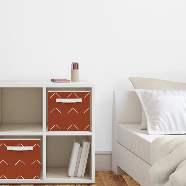 Diamond Tuft Orange Collection Arrow Print Foldable Fabric Storage Bins alternate view