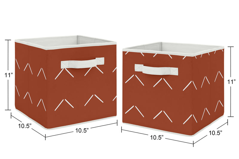 Diamond Tuft Orange Collection Arrow Print Foldable Fabric Storage Bins
