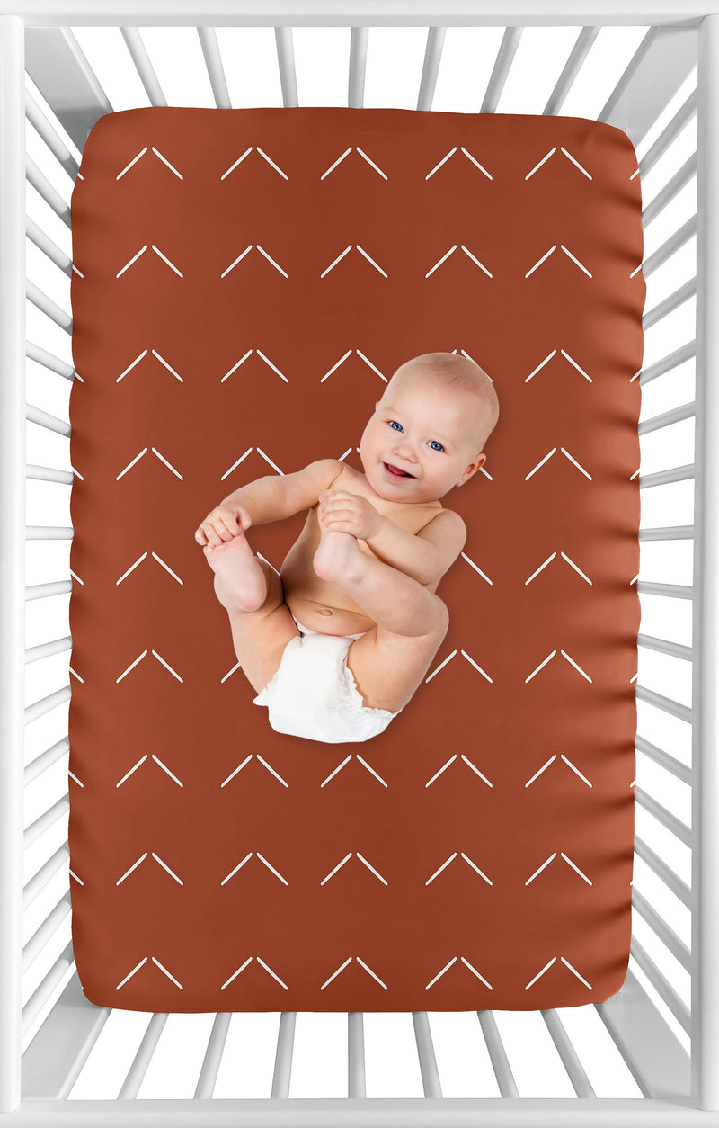 Diamond Tuft Orange Collection Mini Crib Sheet