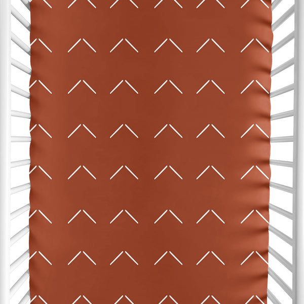 Diamond Tuft Orange Collection Mini Crib Sheet