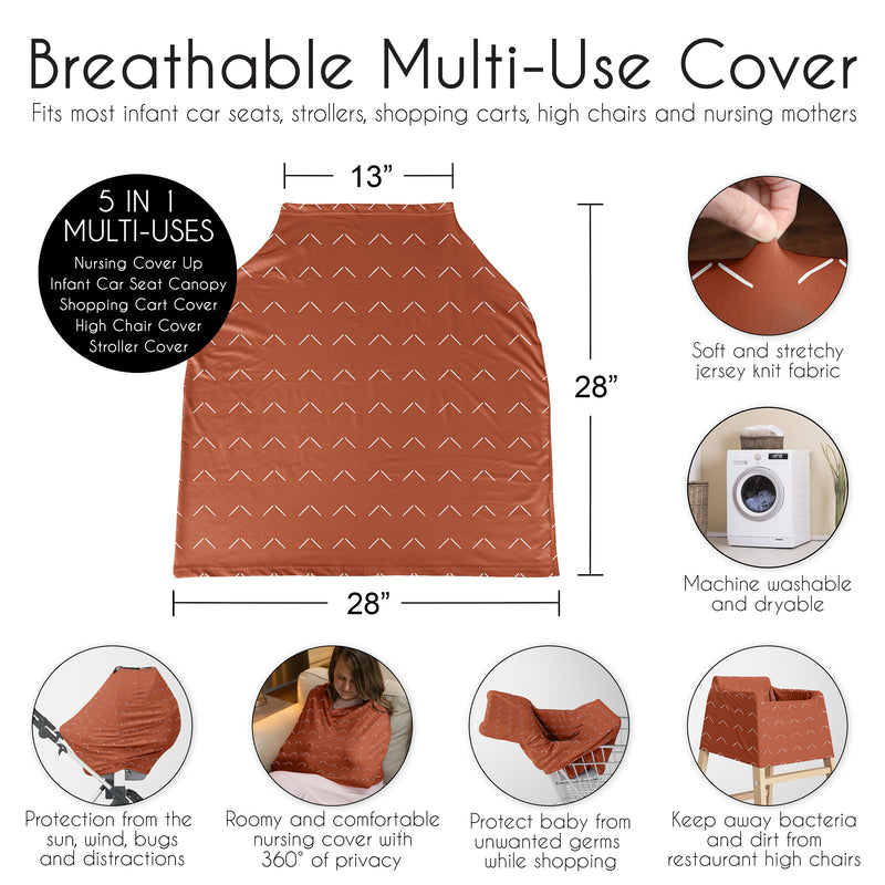 Diamond Tuft Orange Collection Multi Use Baby Car Seat and Nursing Cover