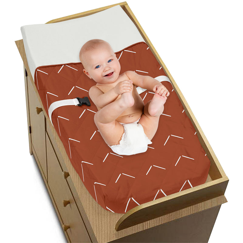 Diamond Tuft Orange Collection Changing Pad Cover - Arrow Print