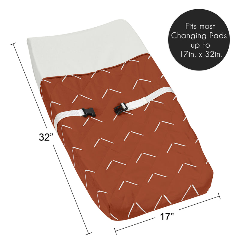 Diamond Tuft Orange Collection Changing Pad Cover - Arrow Print