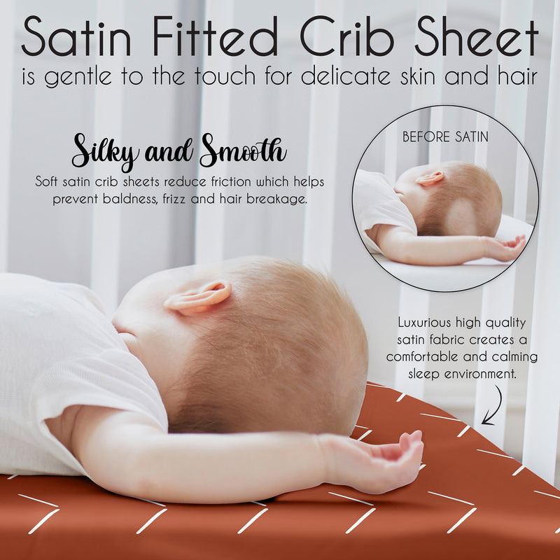 Diamond Tuft Orange Collection Satin Fitted Crib Sheet
