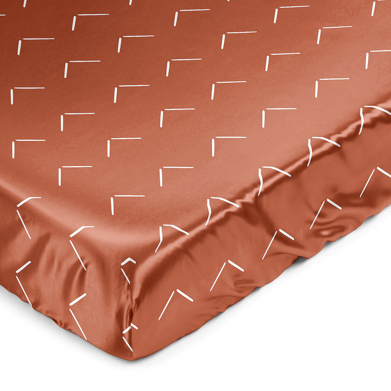 Diamond Tuft Orange Collection Satin Fitted Crib Sheet