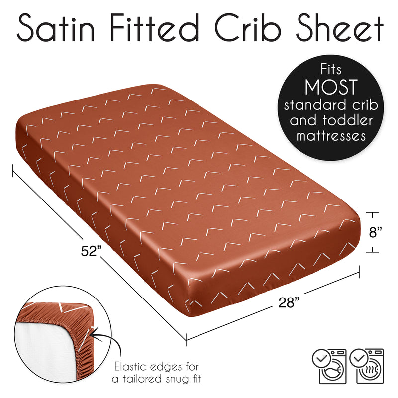 Diamond Tuft Orange Collection Satin Fitted Crib Sheet