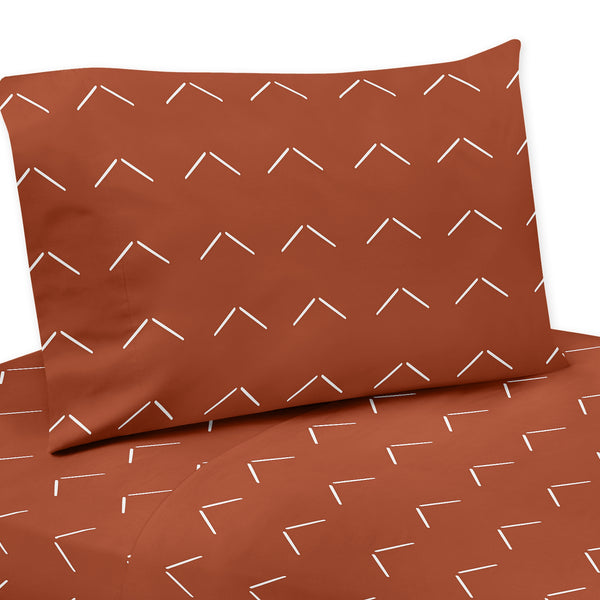 Diamond Tuft Orange Collection Queen Sheet Set