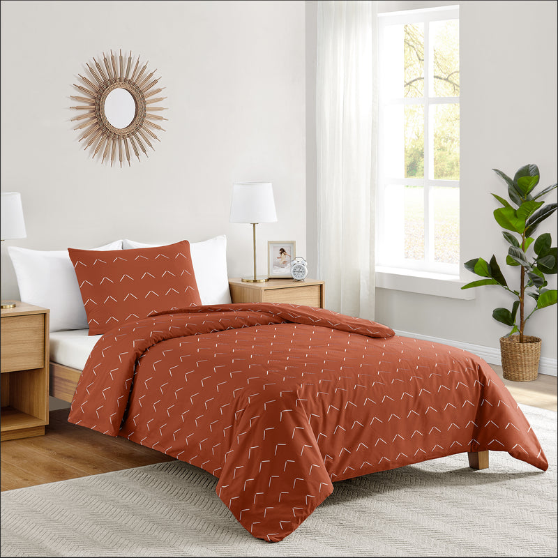 Diamond Tuft Orange Collection Twin Bedding