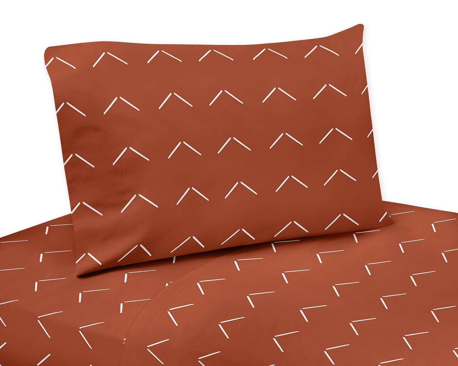 Diamond Tuft Orange Collection Twin Sheet Set