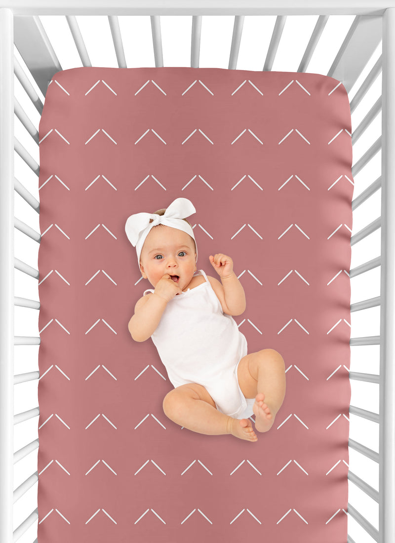 Diamond Tuft Mauve Pink Collection Crib Sheet