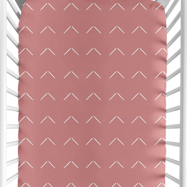 Diamond Tuft Mauve Pink Collection Crib Sheet