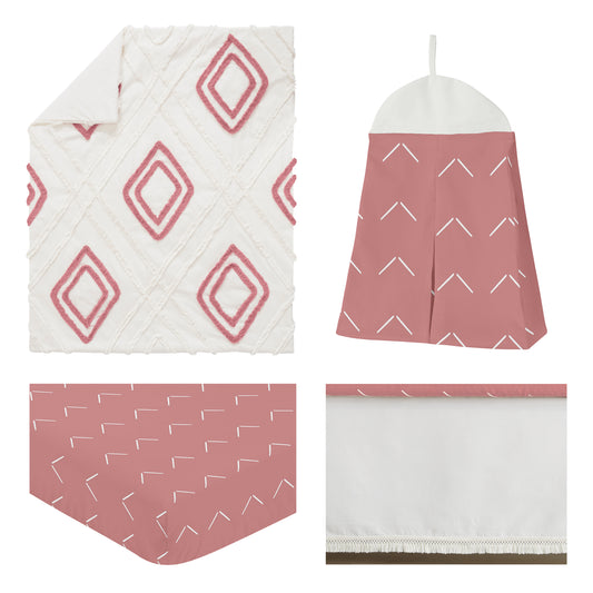 Diamond Tuft Mauve Pink Collection 4 Piece Crib Bedding