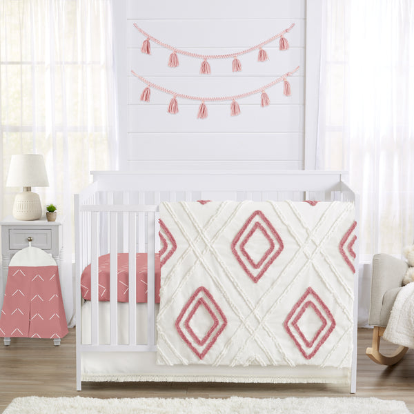 Diamond Tuft Mauve Pink Collection 4 Piece Crib Bedding
