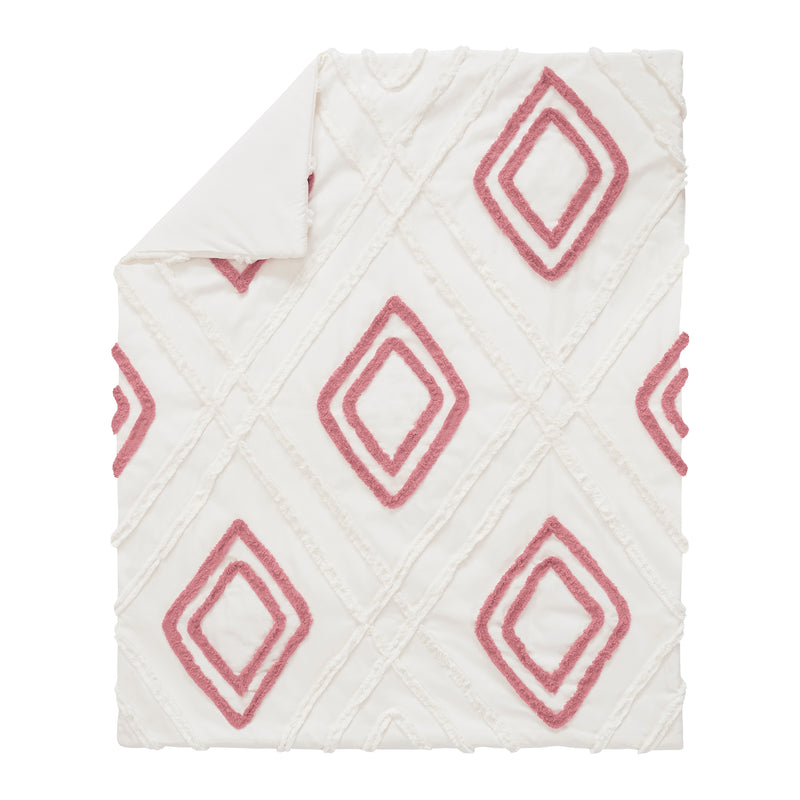 Diamond Tuft Mauve Pink Collection 4 Piece Crib Bedding