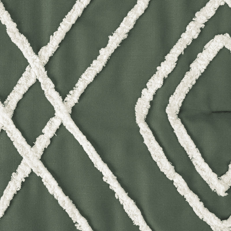 Diamond Tuft Dark Sage Green and Ivory Collection 4 Piece Crib Bedding