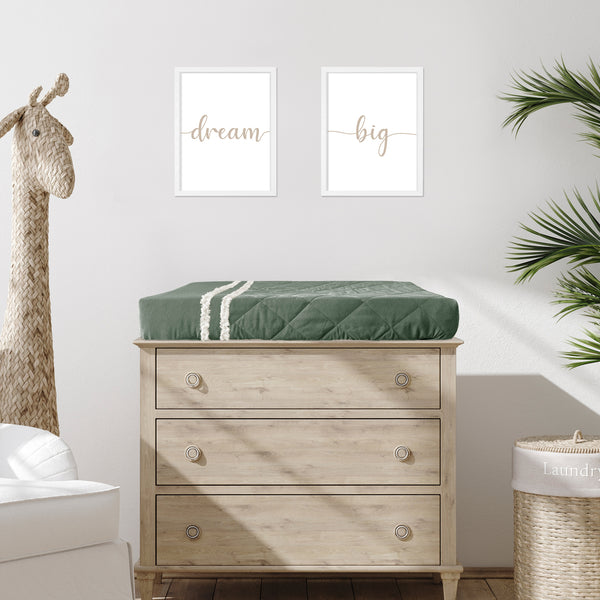 Diamond Tuft Dark Sage Green and Ivory Collection Changing Pad Cover alternate view