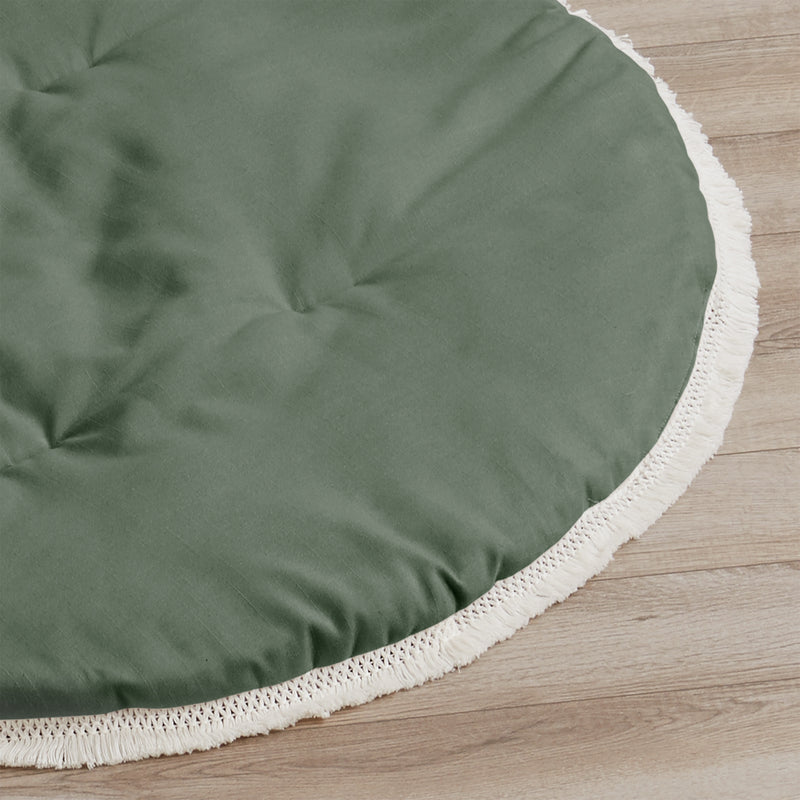 Diamond Tuft Dark Sage Green and Ivory Collection Playmat