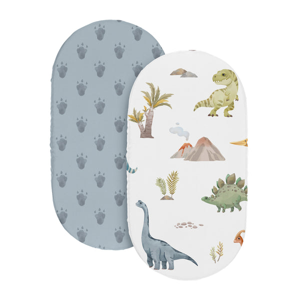 Watercolor Dinosaur Dino Collection 2 Pack Baby Bassinet Fitted Sheets alternate view