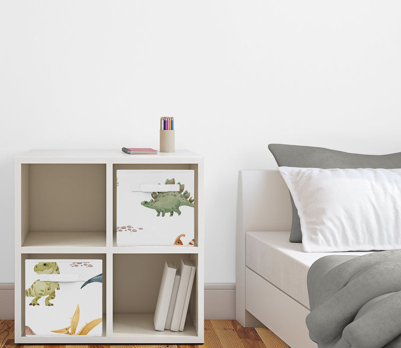 Watercolor Dinosaur Dino Collection Foldable Fabric Storage Bins
