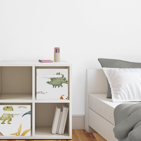 Watercolor Dinosaur Dino Collection Foldable Fabric Storage Bins alternate view