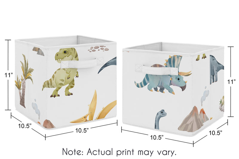 Watercolor Dinosaur Dino Collection Foldable Fabric Storage Bins