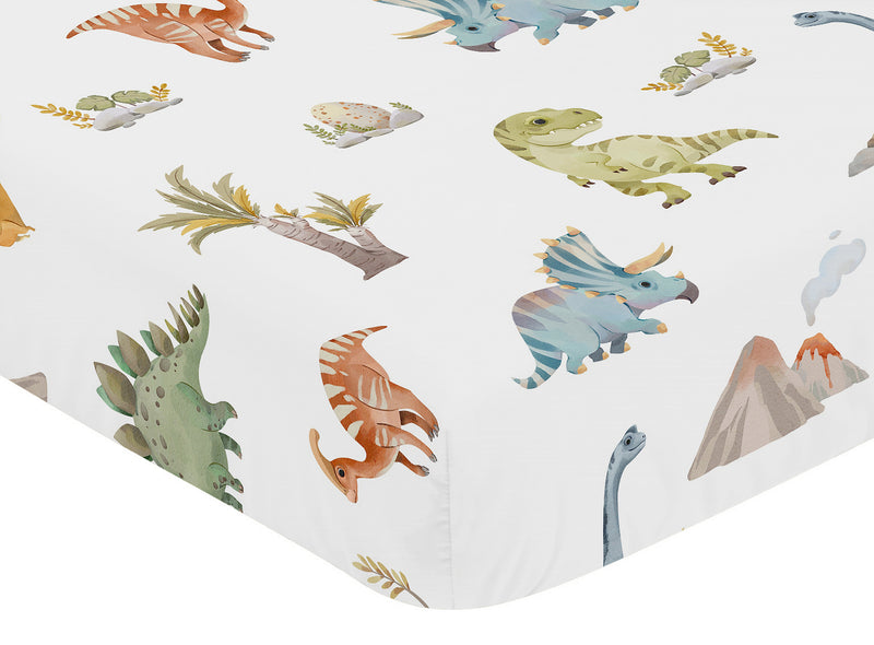 Watercolor Dinosaur Dino Collection Crib Sheet