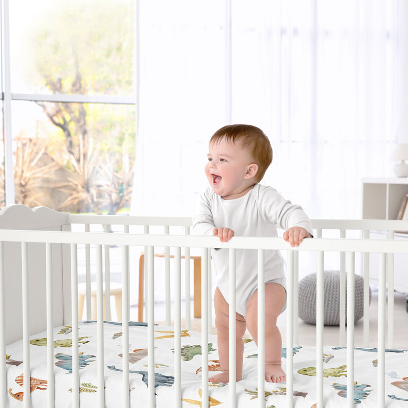 Watercolor Dinosaur Dino Collection Crib Sheet