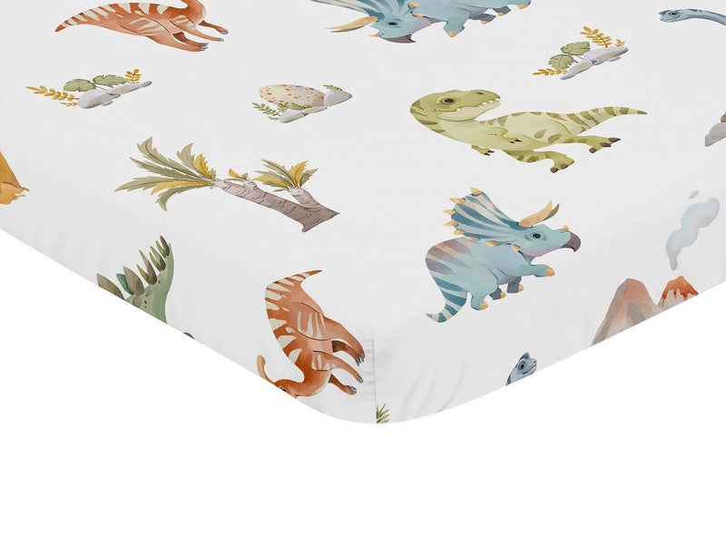Watercolor Dinosaur Dino Collection Mini Crib Sheet