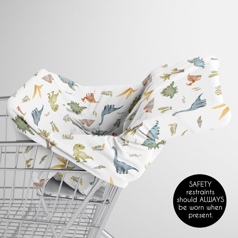 Watercolor Dinosaur Dino Collection Multi Use Baby Car Seat and Nursing Cover
