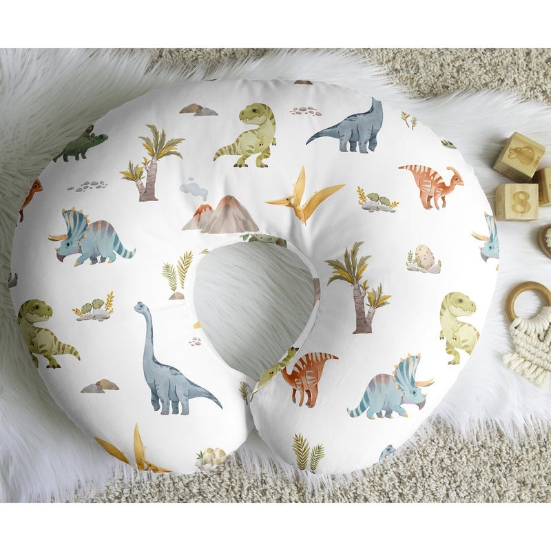 Watercolor Dinosaur Dino Collection Nursing Breastfeeding Pillow Cover