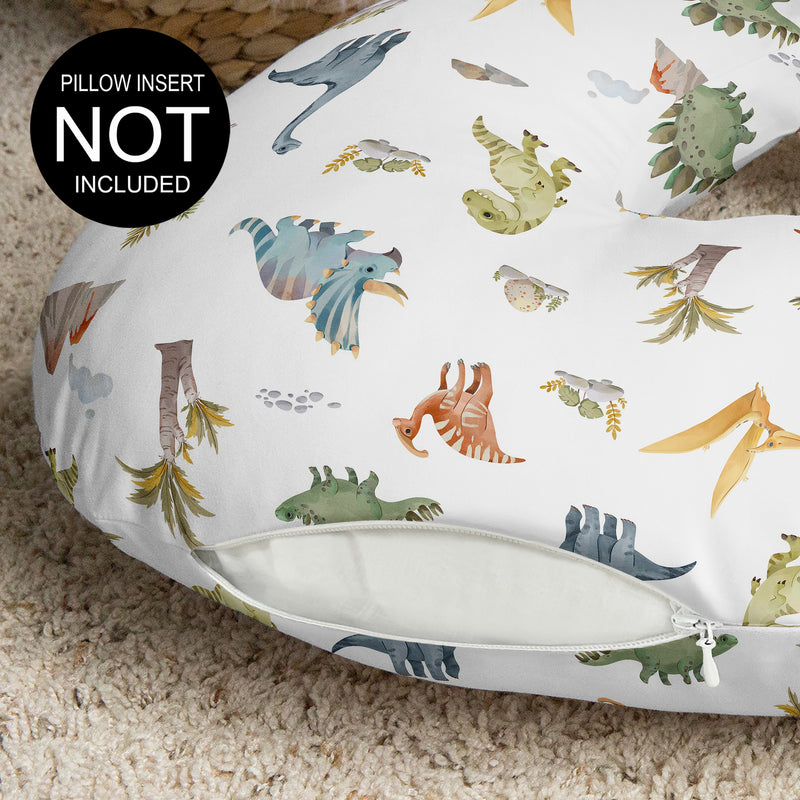 Watercolor Dinosaur Dino Collection Nursing Breastfeeding Pillow Cover
