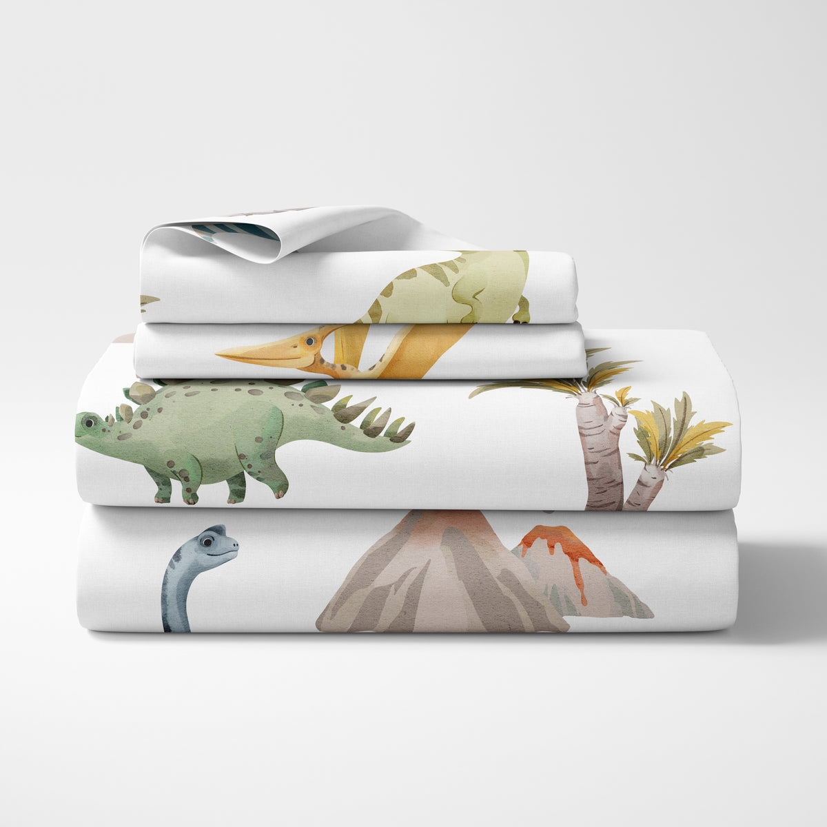 Watercolor Dinosaur Dino Collection Queen Sheet Set