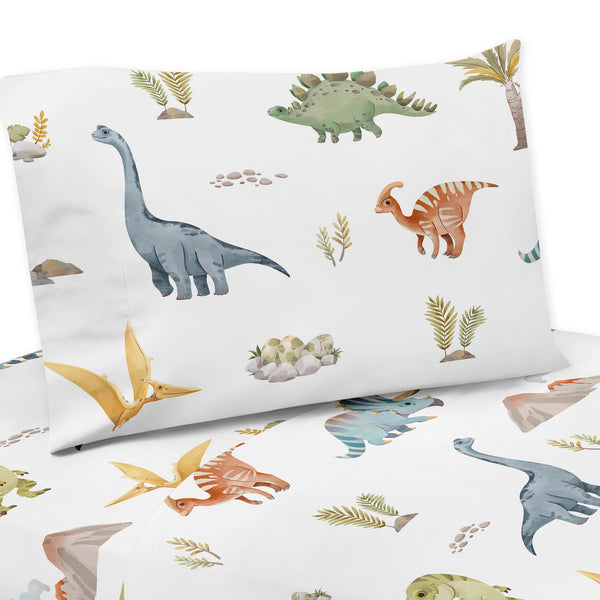 Watercolor Dinosaur Dino Collection Queen Sheet Set