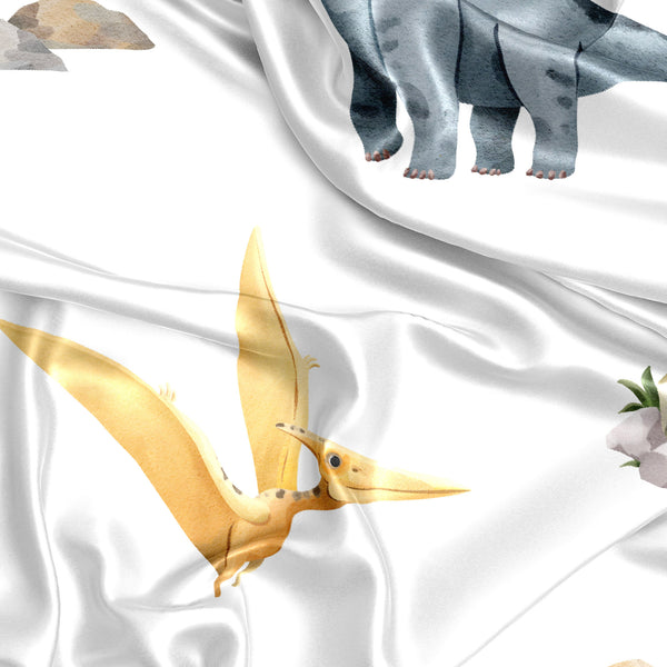 Watercolor Dinosaur Dino Collection Satin Fitted Crib Sheet alternate view