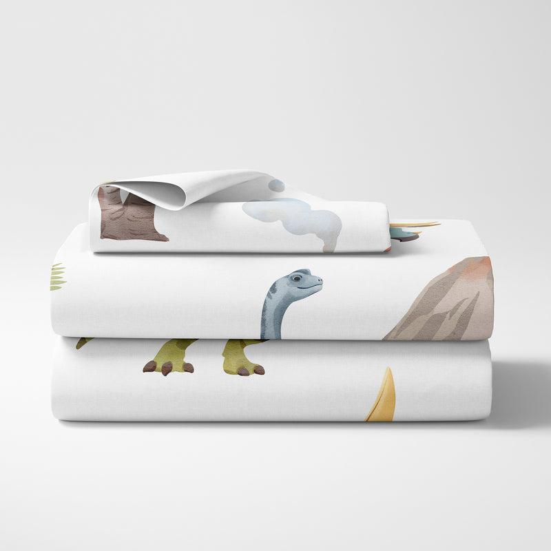 Watercolor Dinosaur Dino Collection Twin Sheet Set