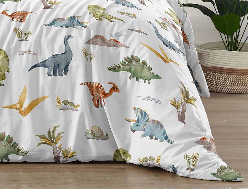 Watercolor Dinosaur Dino Collection Twin Bedding