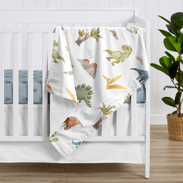 Watercolor Dinosaur Dino Collection Baby Blanket alternate view
