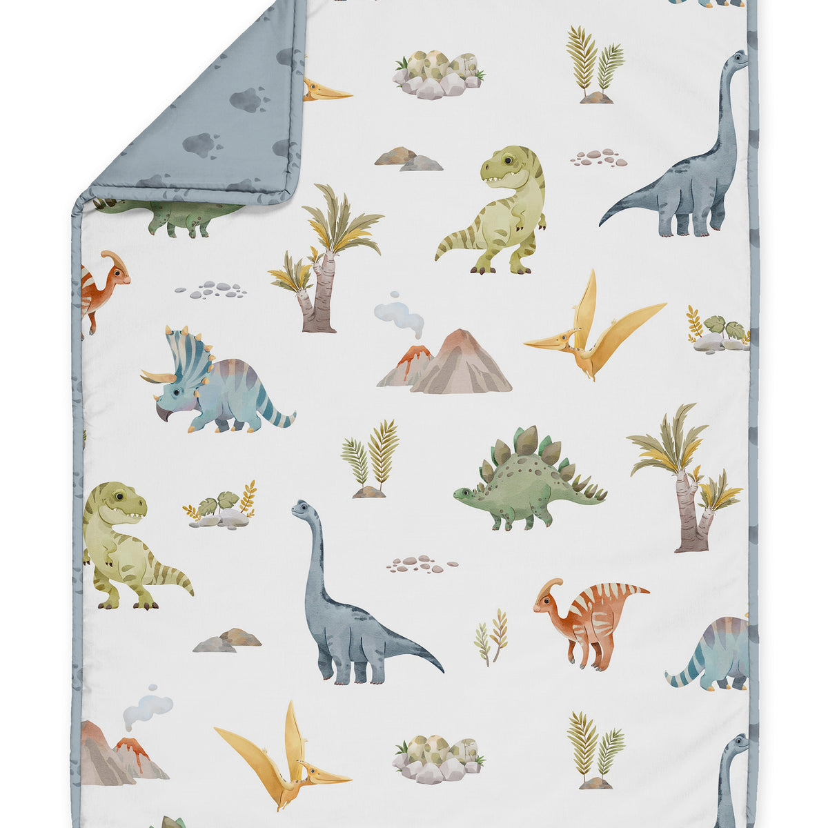 Watercolor Dinosaur Dino Sweet Jojo Designs 6 Piece Crib Bedding + BreathableBaby Breathable Mesh Liner