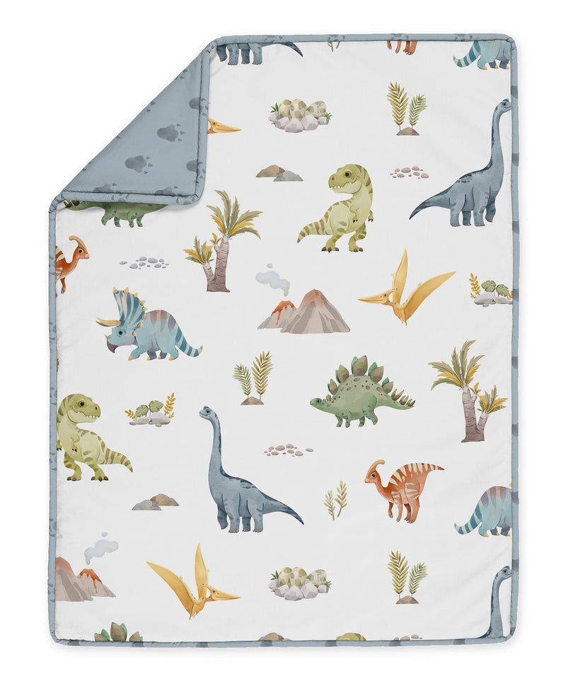 Watercolor Dinosaur Dino Sweet Jojo Designs 6 Piece Crib Bedding + BreathableBaby Breathable Mesh Liner