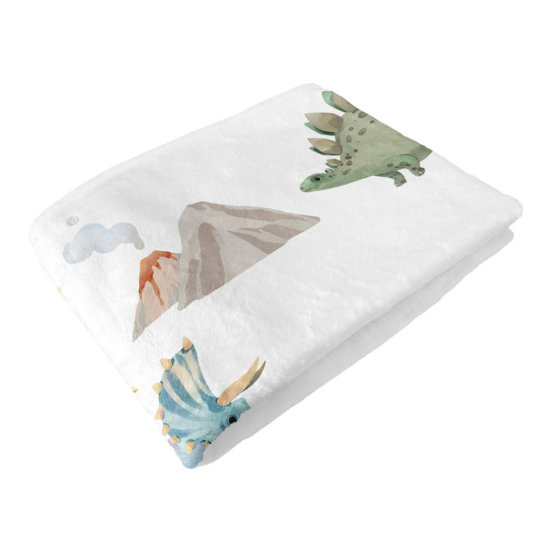 Watercolor Dinosaur Dino Collection Monthly Milestone Baby Blanket